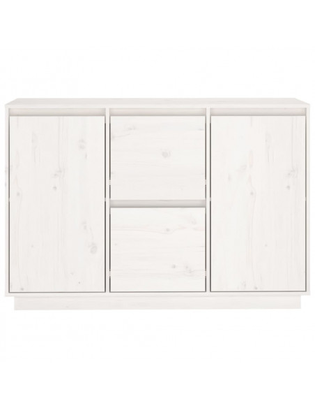 Credenza Bianca 111x34x75 cm in Legno Massello di Pino