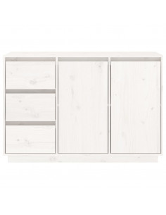 Credenza Bianca 111x34x75 cm in Legno Massello di Pino