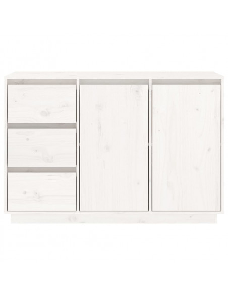 Credenza Bianca 111x34x75 cm in Legno Massello di Pino