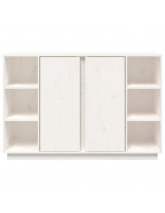 Credenza Bianca 120x35x80 cm in Legno Massello di Pino