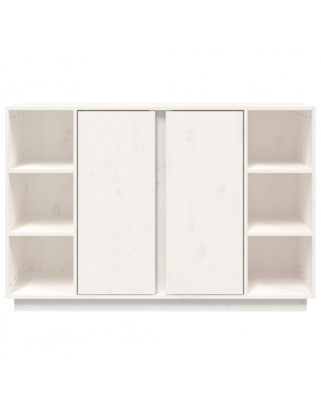 Credenza Bianca 120x35x80 cm in Legno Massello di Pino