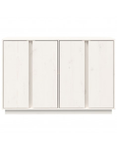 Credenza Bianca 120x35x80 cm in Legno Massello di Pino