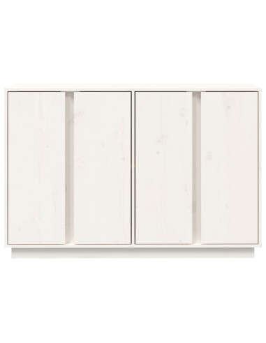 Credenza Bianca 120x35x80 cm in Legno Massello di Pino