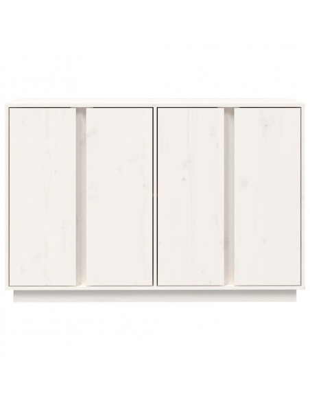 Credenza Bianca 120x35x80 cm in Legno Massello di Pino