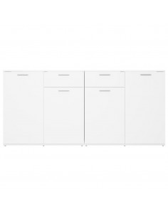 Credenza Bianca 160x36x75 cm in Legno Multistrato