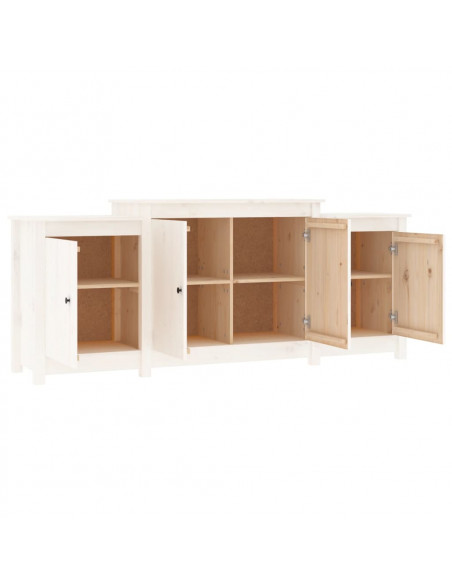 Credenza Bianca 164x37x68 cm in Legno Massello di Pino