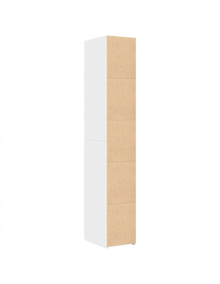 Credenza Bianca 30x42,5x185 cm in Legno Multistrato