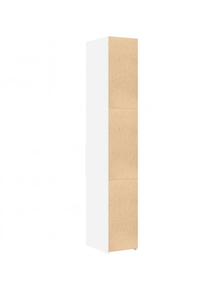 Credenza Bianca 30x42,5x185 cm in Legno Multistrato