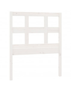 Testiera per Letto Bianca 80,5x4x100 cm Legno Massello di Pino 2