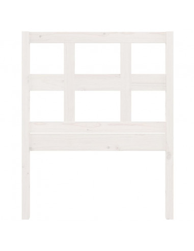 Testiera per Letto Bianca 80,5x4x100 cm Legno Massello di Pino
