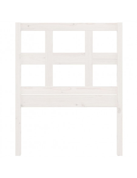 Testiera per Letto Bianca 80,5x4x100 cm Legno Massello di Pino