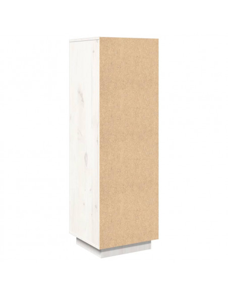Credenza Bianca 38x35x117 cm in Legno Massello di Pino