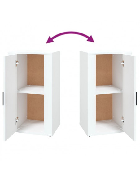 Credenza Bianca 40x33x70 cm in Legno Multistrato