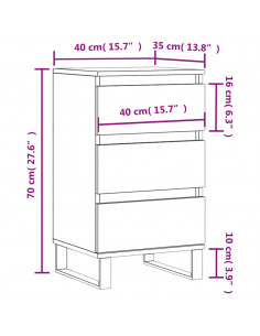 Credenza Bianca 40x35x70 cm in Legno Multistrato