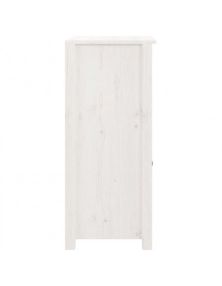 Credenza Bianca 40x35x80 cm in Legno Massello di Pino