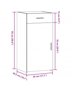 Credenza Bianca 45x42,5x93 cm in Legno Multistrato