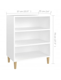 Credenza Bianca 57x35x70 cm in Legno Multistrato