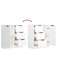 Credenza Bianca 60x30x70 cm in Legno Multistrato