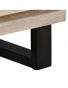 Credenza Bianca 60x34x75 cm in Legno Massello di Mango