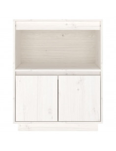 Credenza Bianca 60x34x75 cm in Legno Massello di Pino