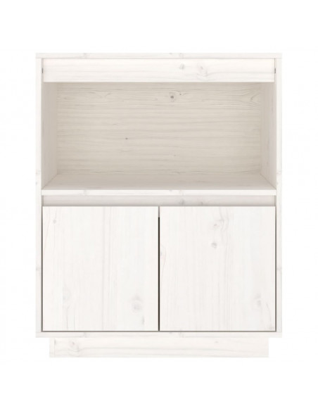 Credenza Bianca 60x34x75 cm in Legno Massello di Pino