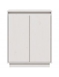 Credenza Bianca 60x34x75 cm in Legno Massello di Pino