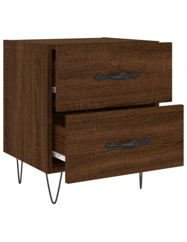 Comodini 2 pz Rovere Marrone 40x35x47,5 cm in Legno Multistrato