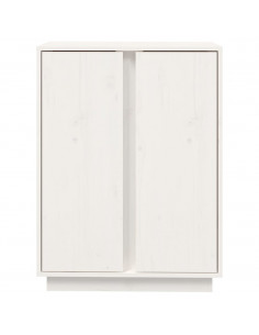 Credenza Bianca 60x35x80 cm in Legno Massello di Pino