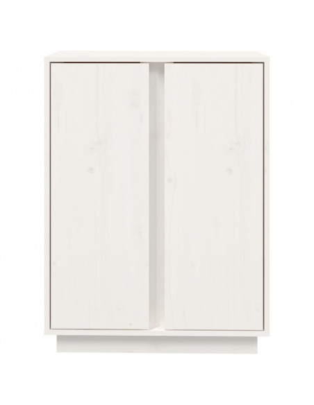 Credenza Bianca 60x35x80 cm in Legno Massello di Pino