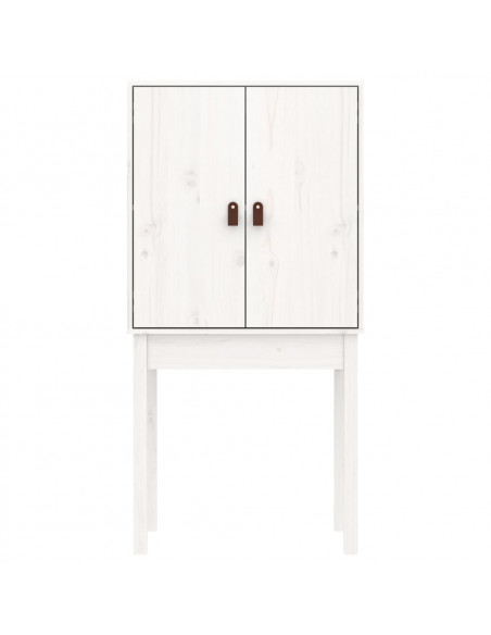 Credenza Bianca 60x40x120 cm in Legno Massello di Pino