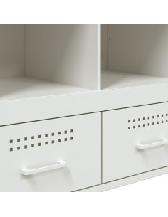 Credenza Bianca 68x39x101,5 cm Acciaio Laminato a Freddo