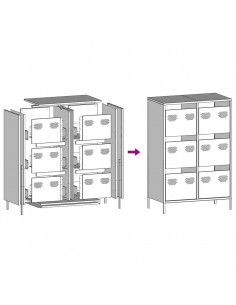 Credenza Bianca 68x39x101,5 cm in Acciaio