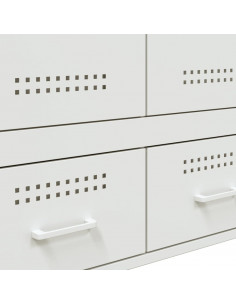 Credenza Bianca 68x39x101,5 cm in Acciaio Laminato a Freddo