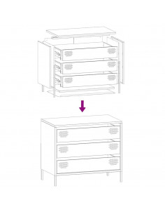 Credenza Bianca 68x39x58,5 cm in Acciaio Laminato a Freddo
