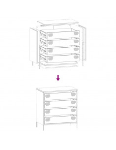 Credenza Bianca 68x39x73,5 cm in Acciaio Laminato a Freddo