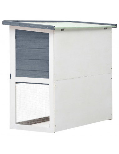 Conigliera per Esterni con 1 Porta Grigia in Legno