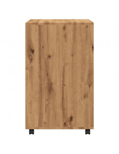 Armadietto con Ruote Rovere Artigianale 60x48x81 cm Truciolato