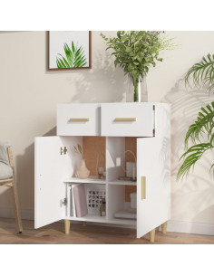 Credenza Bianca 69,5x34x89 cm in Legno Multistrato