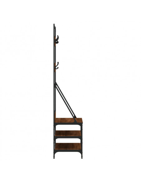 Appendiabiti con Porta Scarpe Rovere Marrone 70x40x184 cm