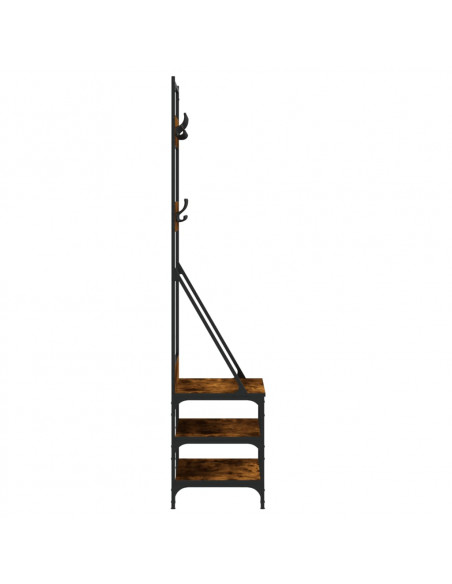 Appendiabiti con Porta Scarpe Rovere Fumo 70x40x184 cm