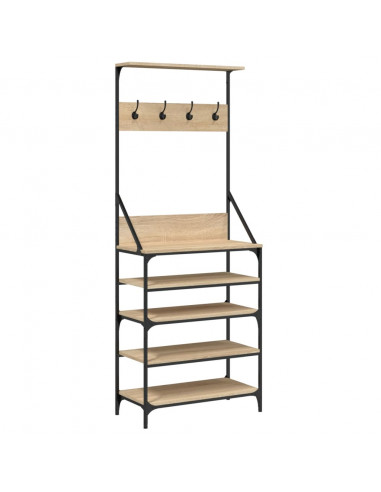 Appendiabiti con Porta Scarpe Rovere Sonoma 70x34x184 cm