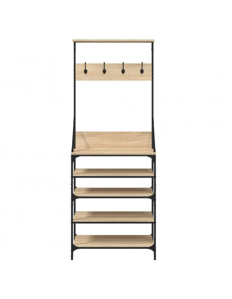 Appendiabiti con Porta Scarpe Rovere Sonoma 70x34x184 cm