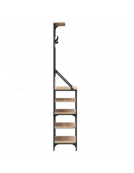 Appendiabiti con Porta Scarpe Rovere Sonoma 70x34x184 cm