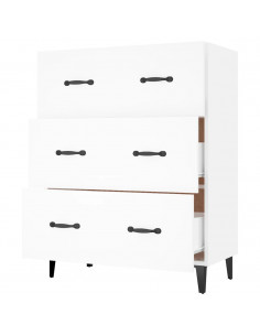 Credenza Bianca 69,5x34x90 cm in Legno Multistrato