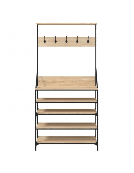 Appendiabiti con Porta Scarpe Rovere Sonoma 90x34x184 cm