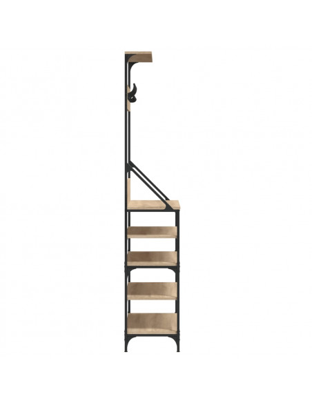 Appendiabiti con Porta Scarpe Rovere Sonoma 90x34x184 cm