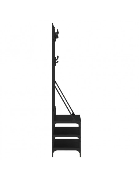 Appendiabiti con Porta Scarpe Nero 100x40x184 cm