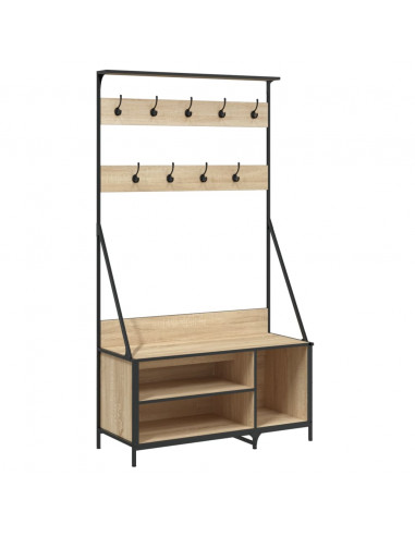 Appendiabiti con Porta Scarpe Rovere Sonoma 100x41x184 cm