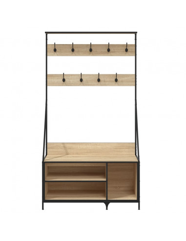 Appendiabiti con Porta Scarpe Rovere Sonoma 100x41x184 cm