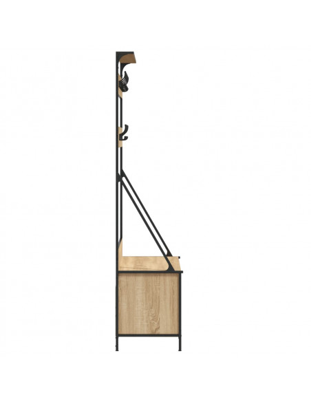 Appendiabiti con Porta Scarpe Rovere Sonoma 100x41x184 cm